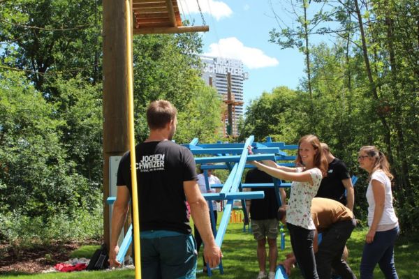 Leonardobrücke beim Team Erlebnis Parcours