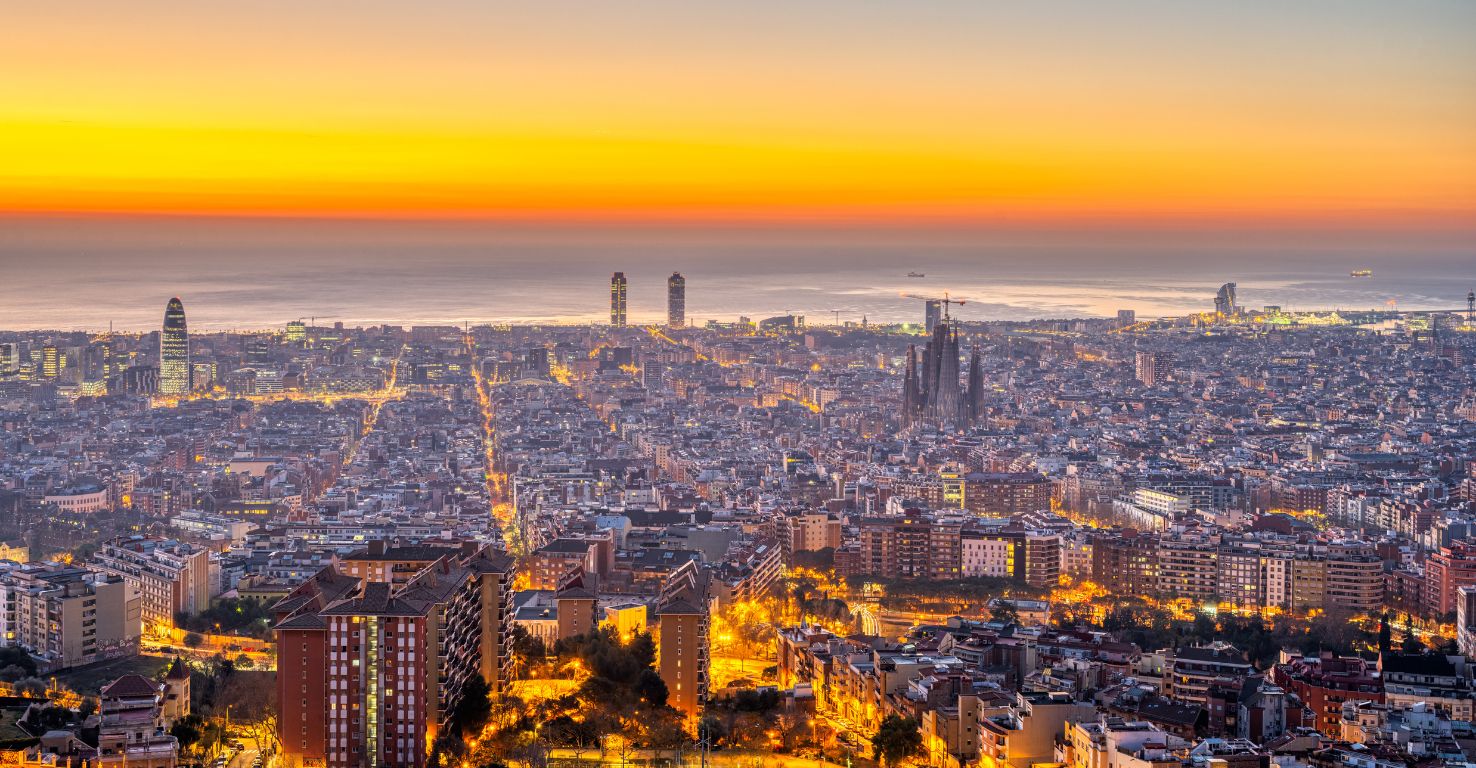 Barcelona im Sonnenuntergang